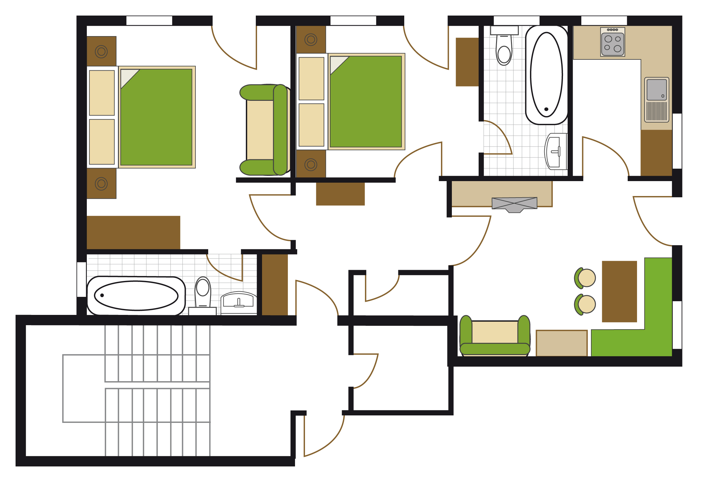 Wohnbereich der Ferienwohnung